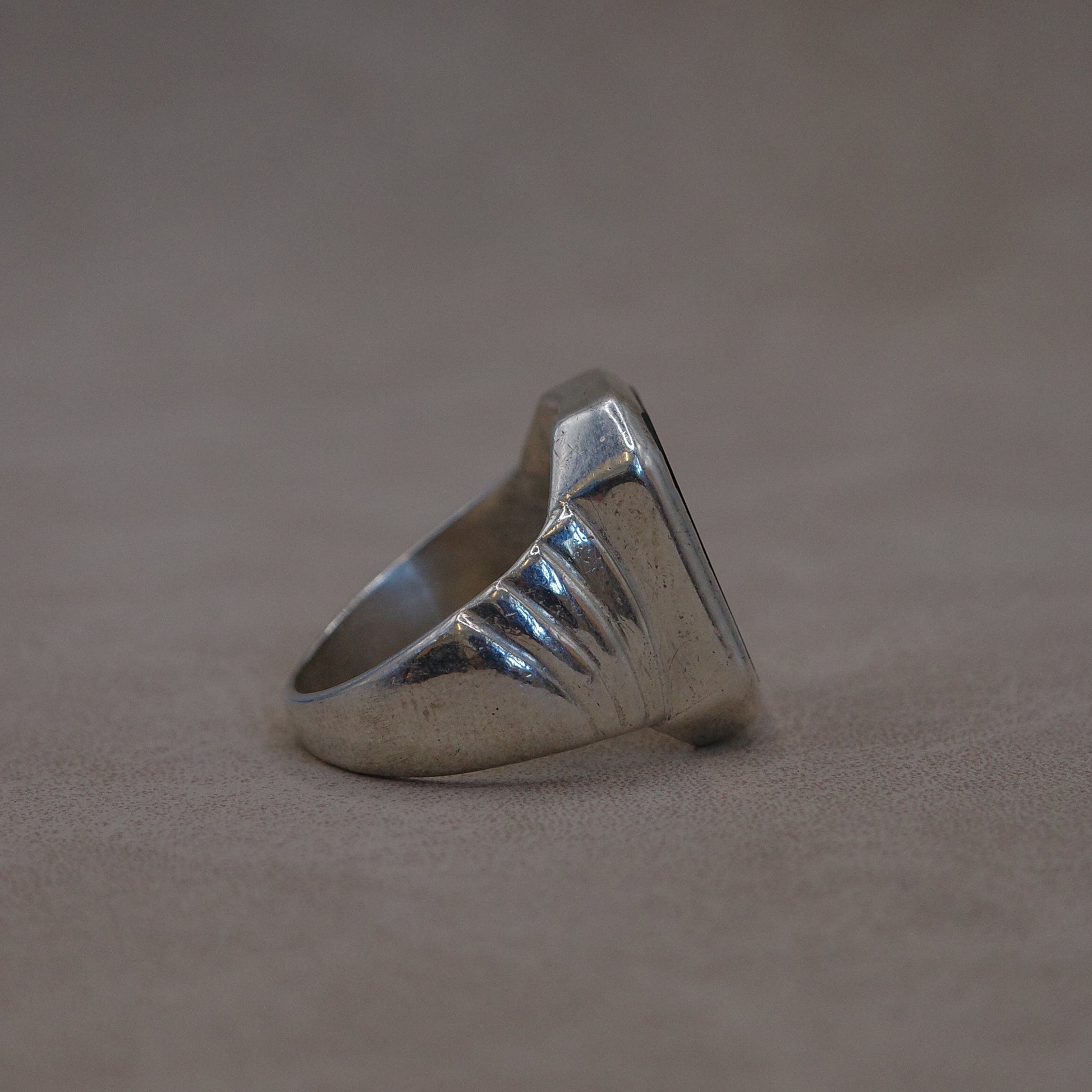 black onyx antique signet ring