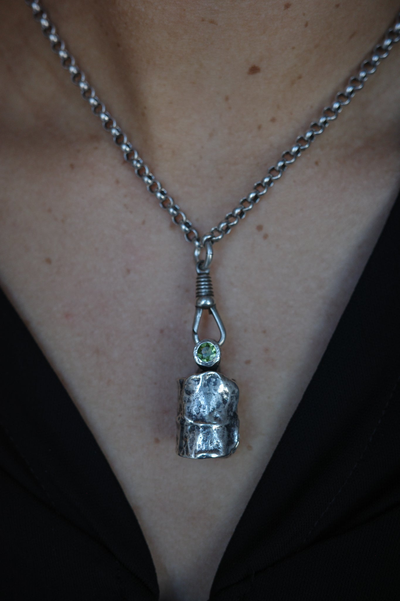 Abstract peridot necklace