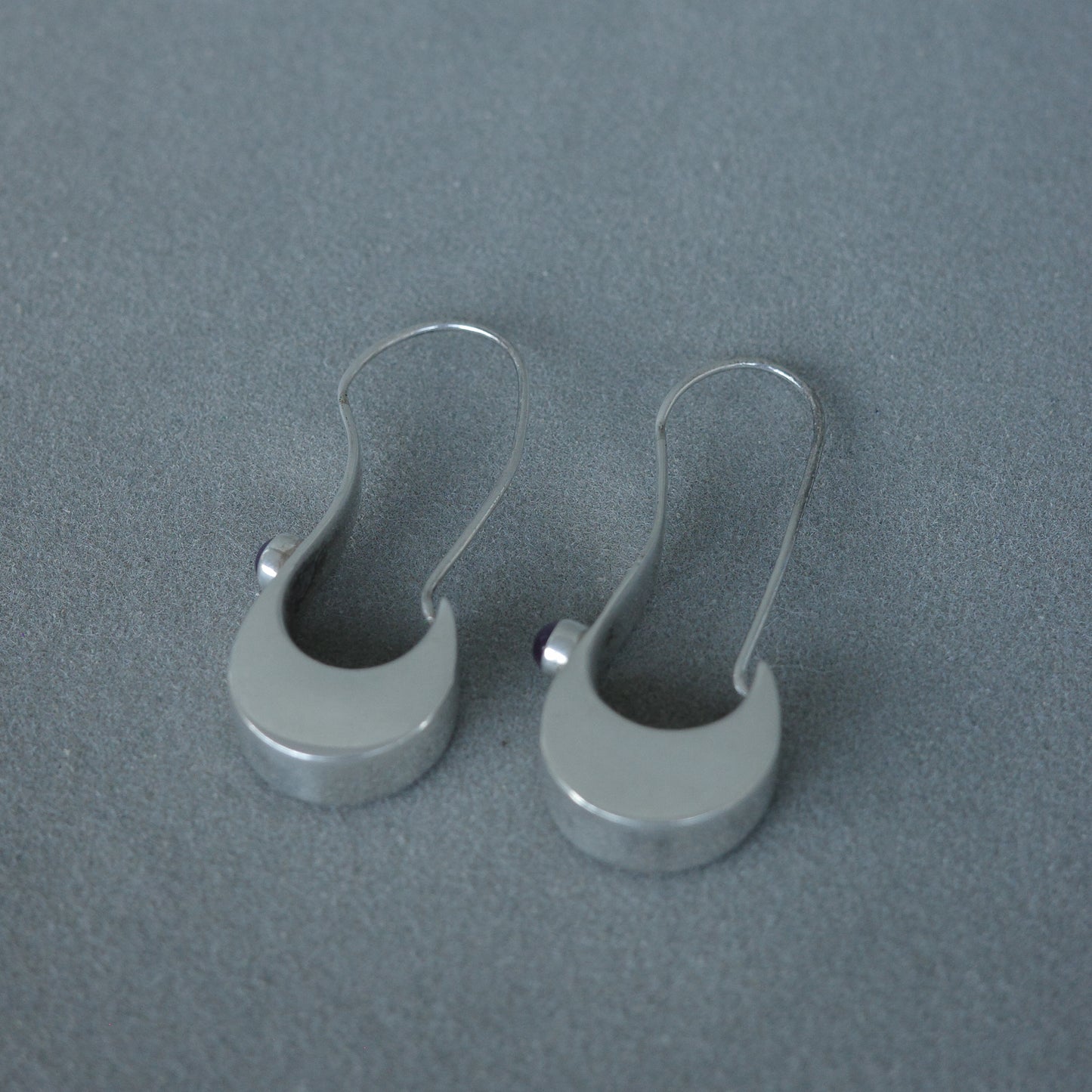 Sculptural amethyst drop earrings