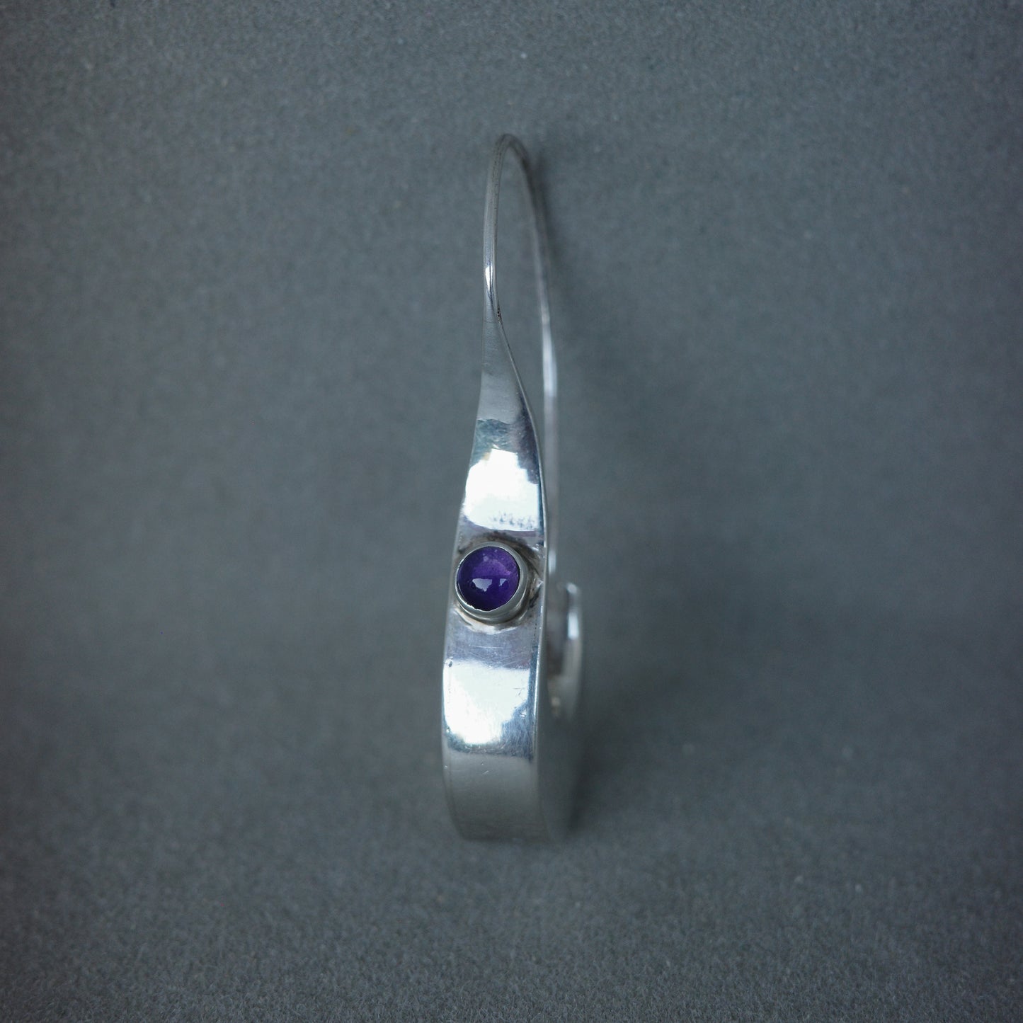Sculptural amethyst drop earrings