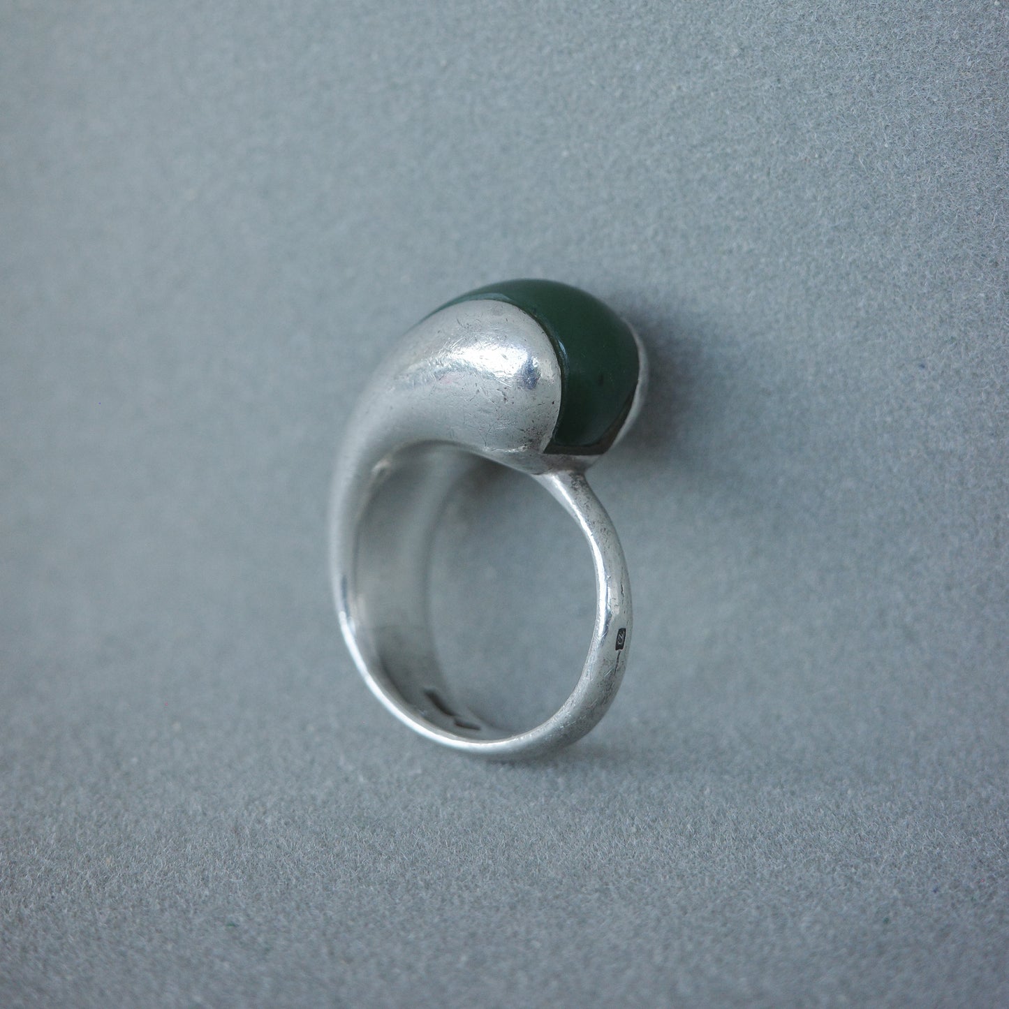 Sculptural green onyx ring