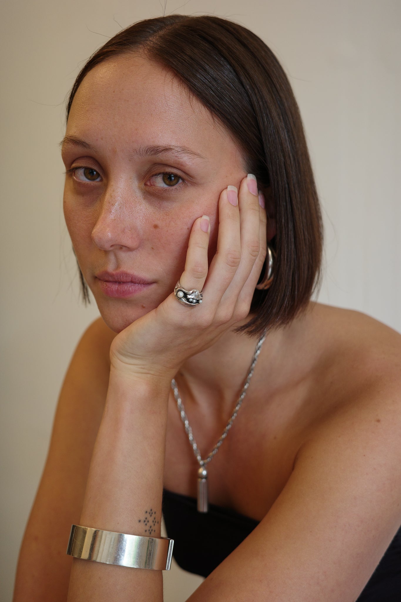 Rare Brutalist Pearl Ring