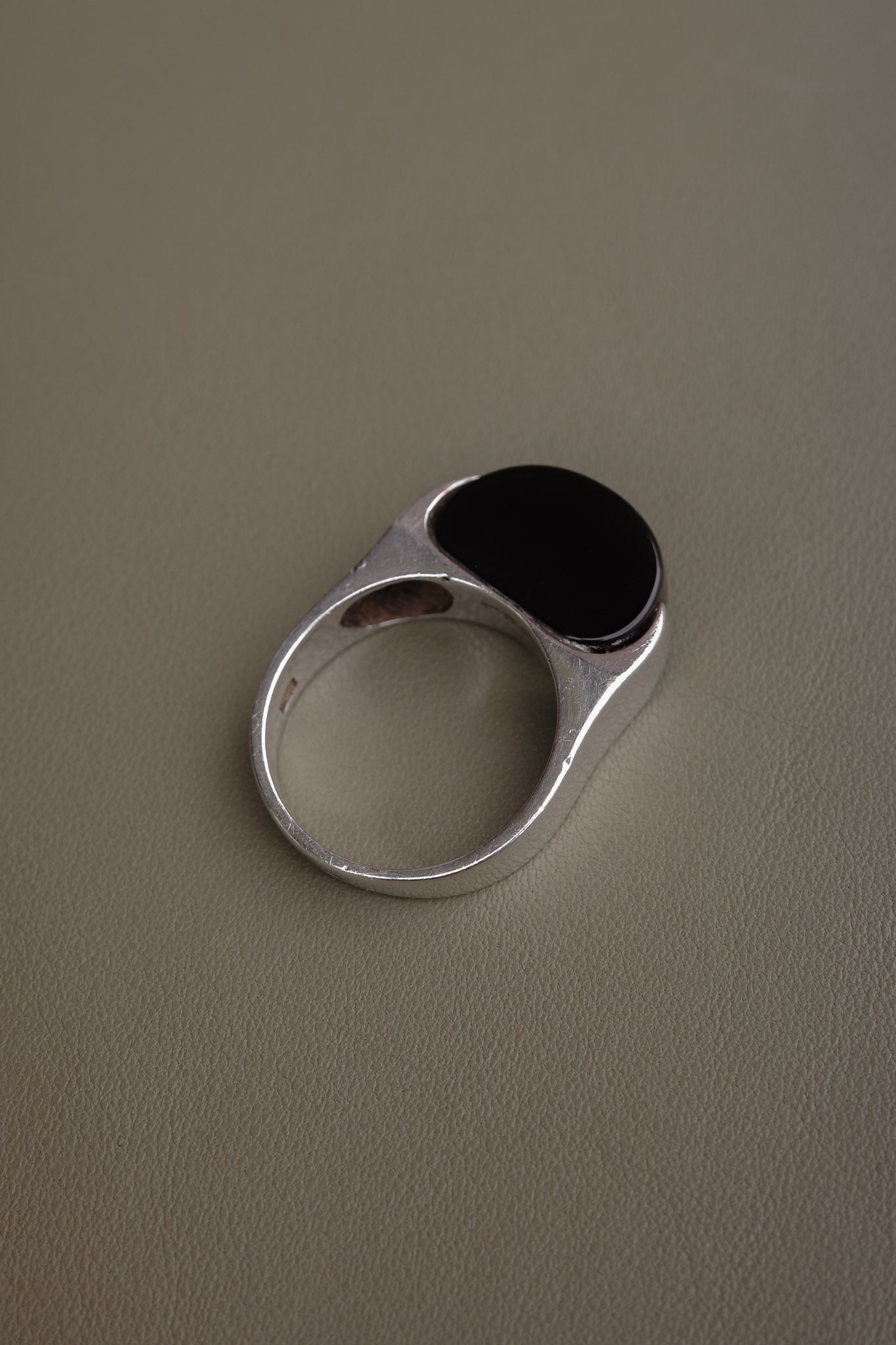 Black onyx modernist ring