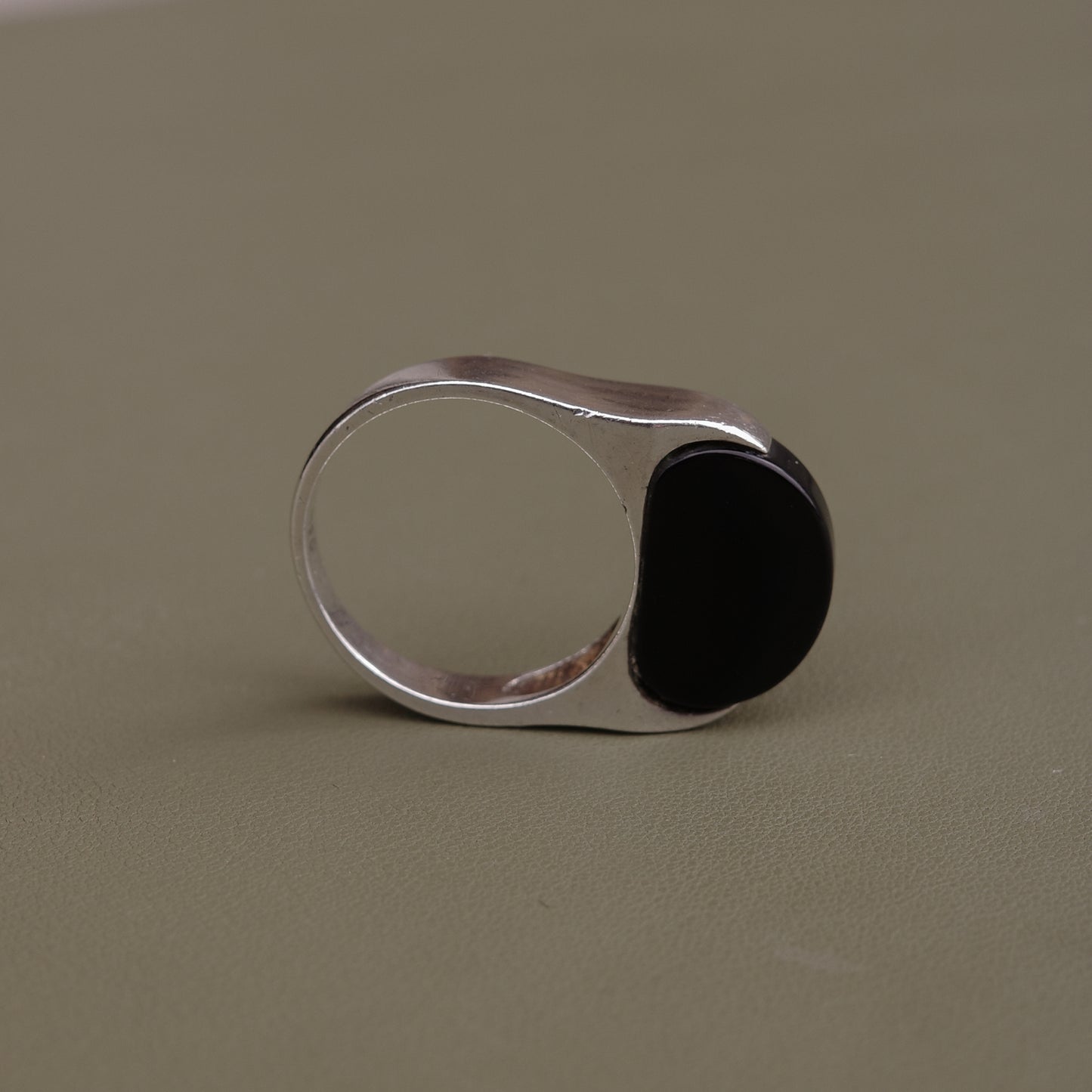 Black onyx modernist ring