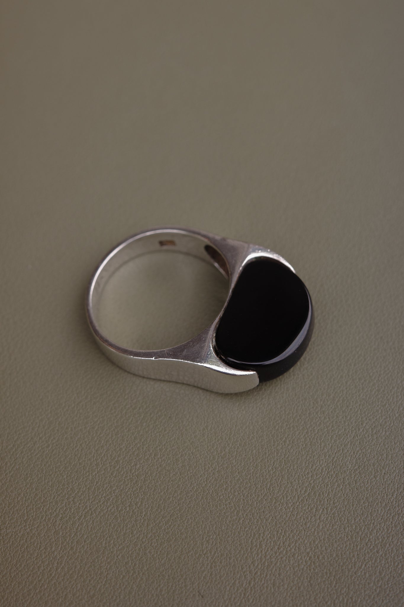 Black onyx modernist ring