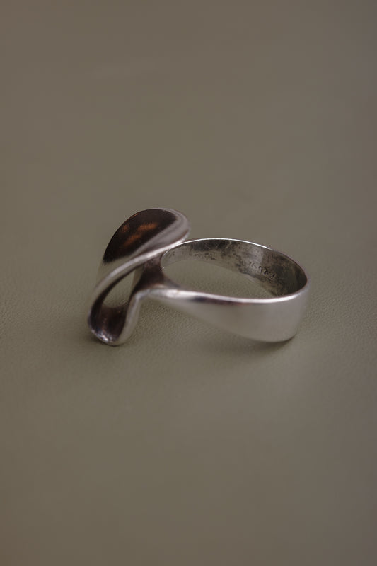 Sterling abstract folded ring