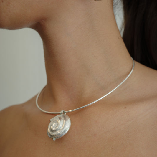 Solid Sterling Shell Pendant