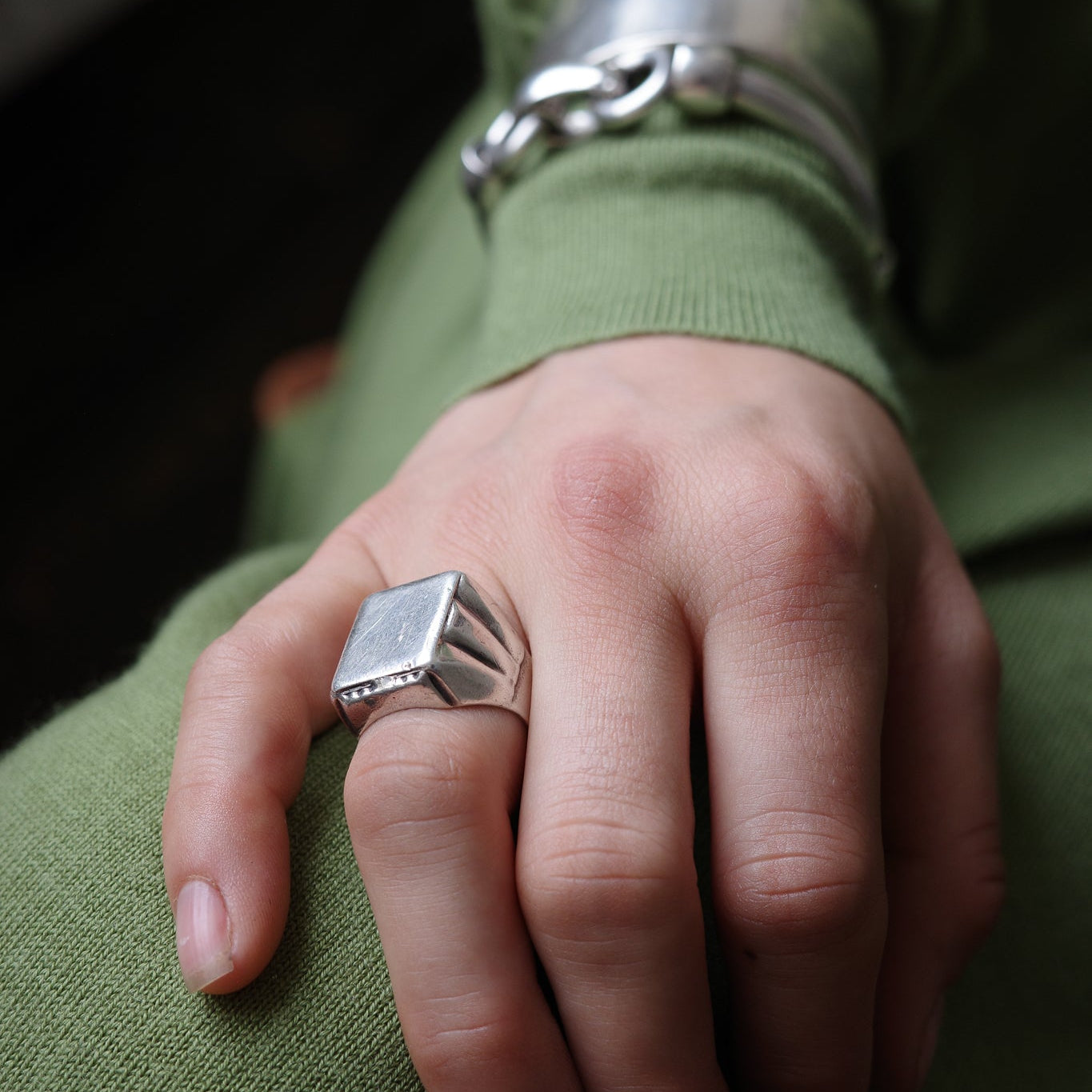 Art Deco studio-crafted signet ring