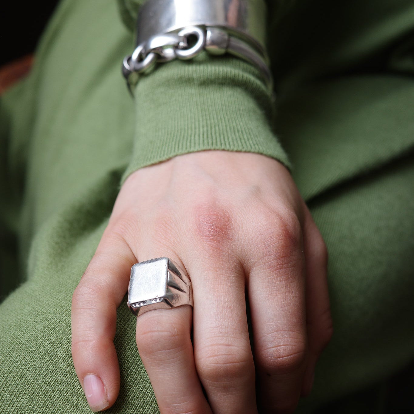 Art Deco studio-crafted signet ring