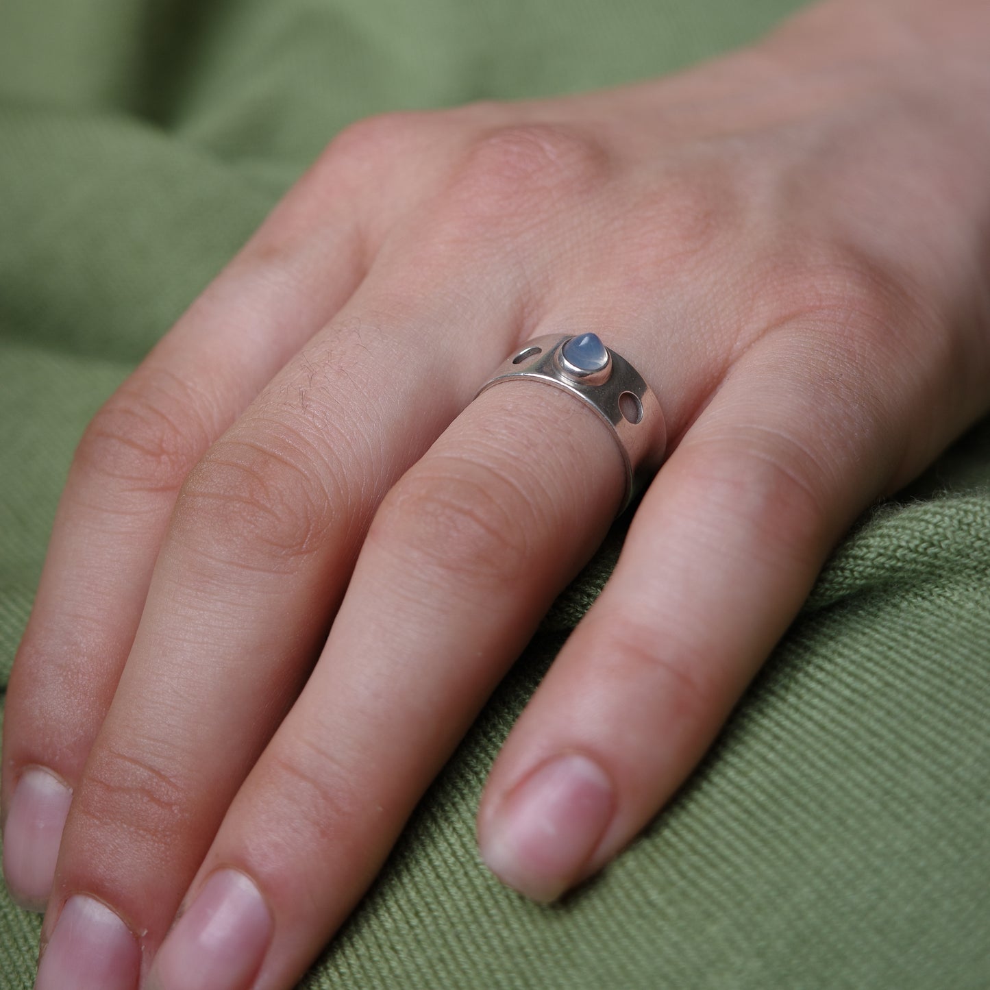 Snow quartz ring by Elis Kauppi