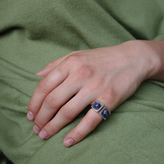 Danish Lapis Lazuli sculptural ring