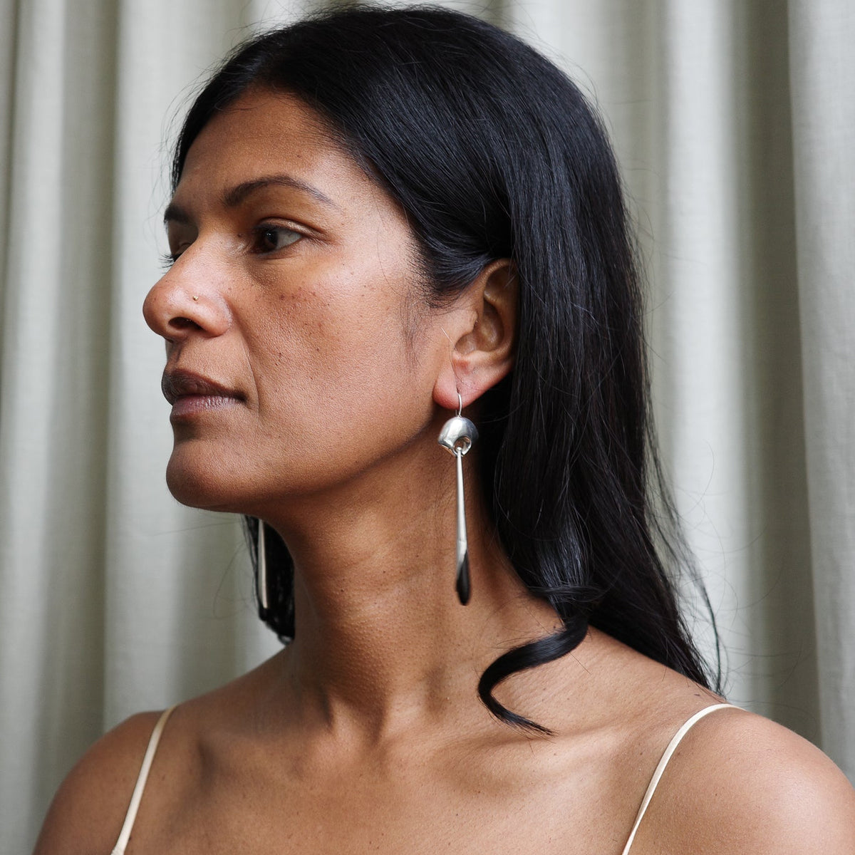 Onyx drop earrings