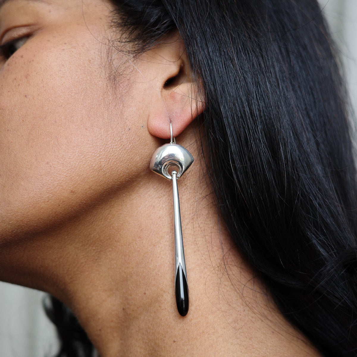 Onyx drop earrings