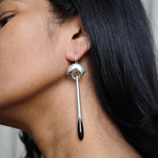 Onyx drop earrings