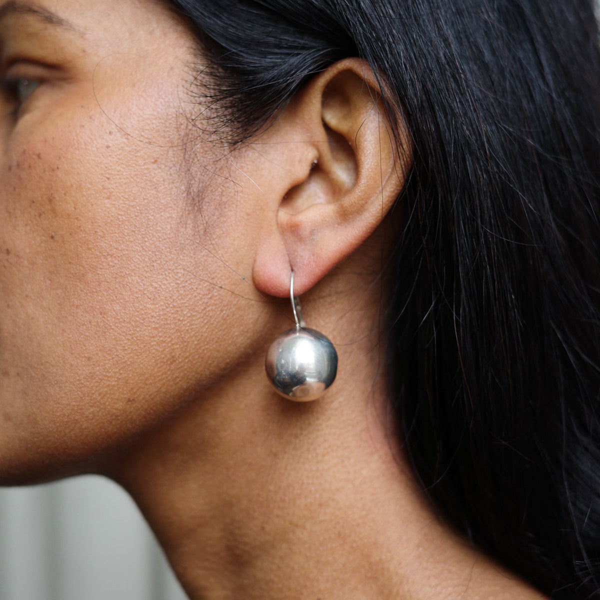 Italian big sphere earrings