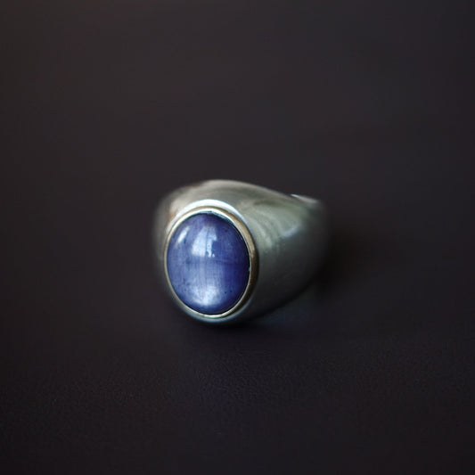 Purple star ruby ring