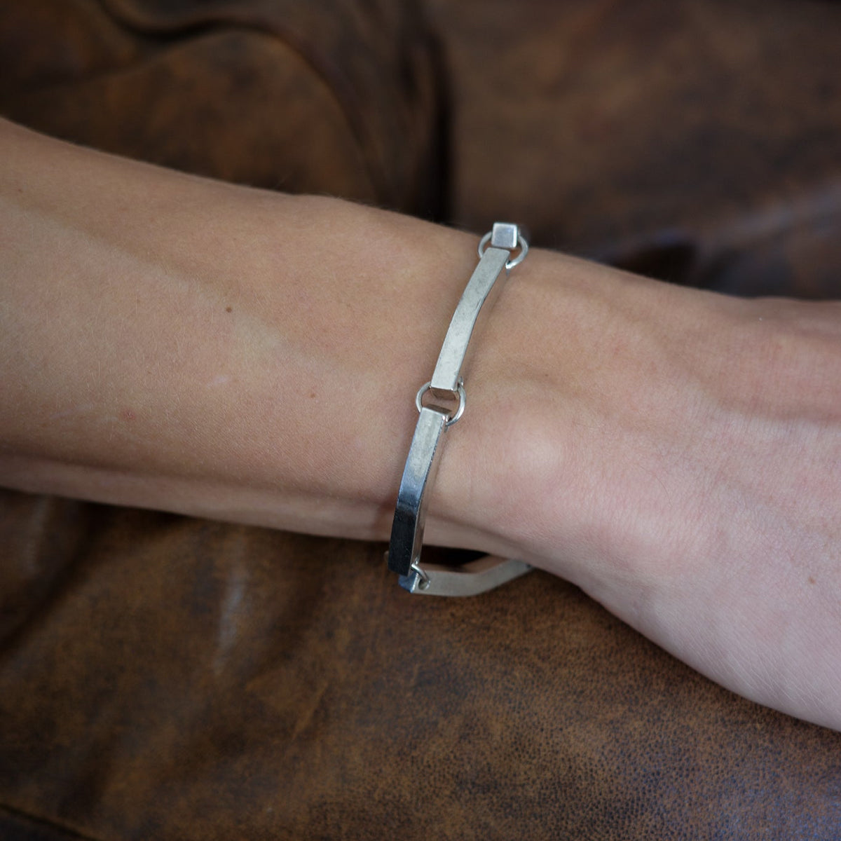 Mexican solid tube link bracelet