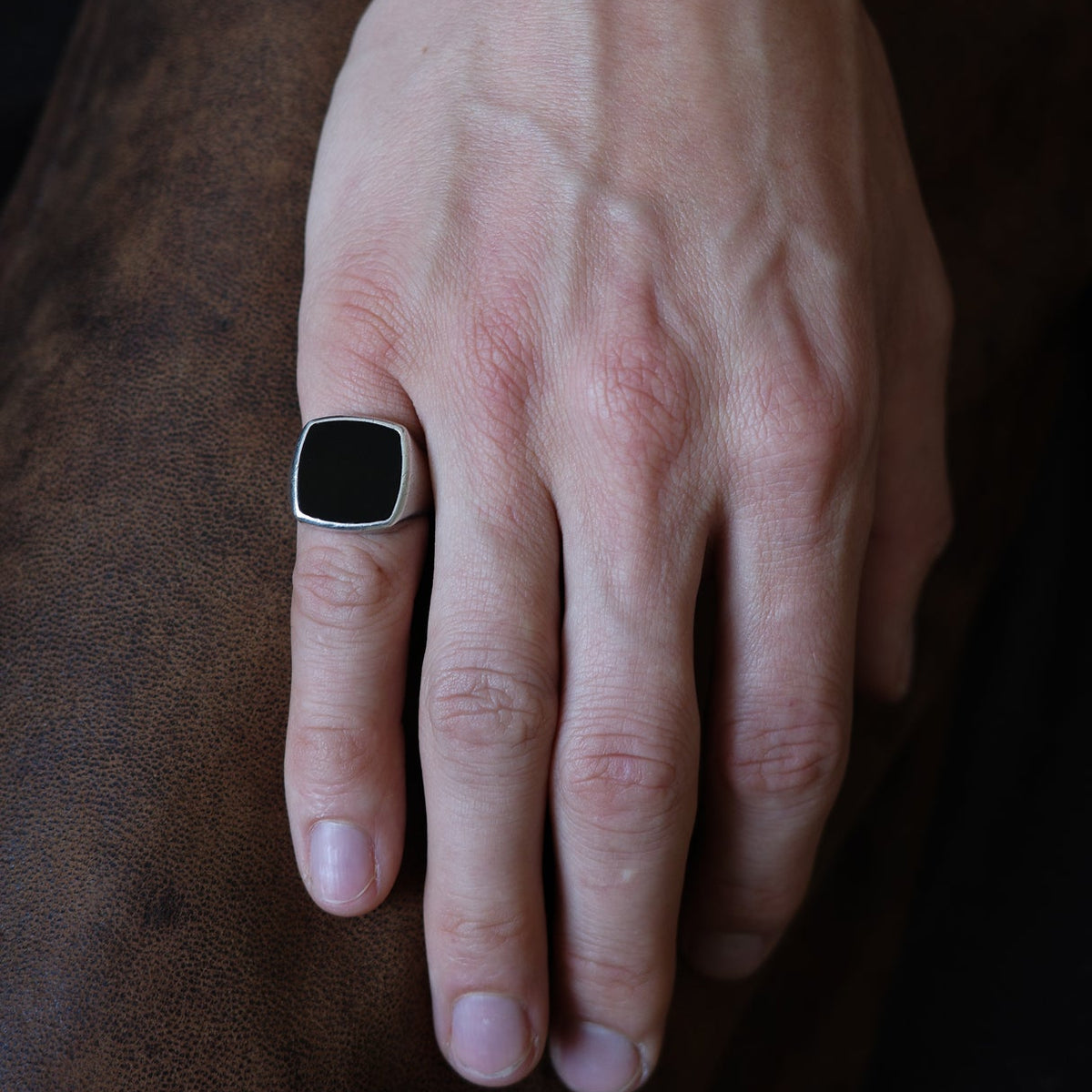 Black onyx signet ring