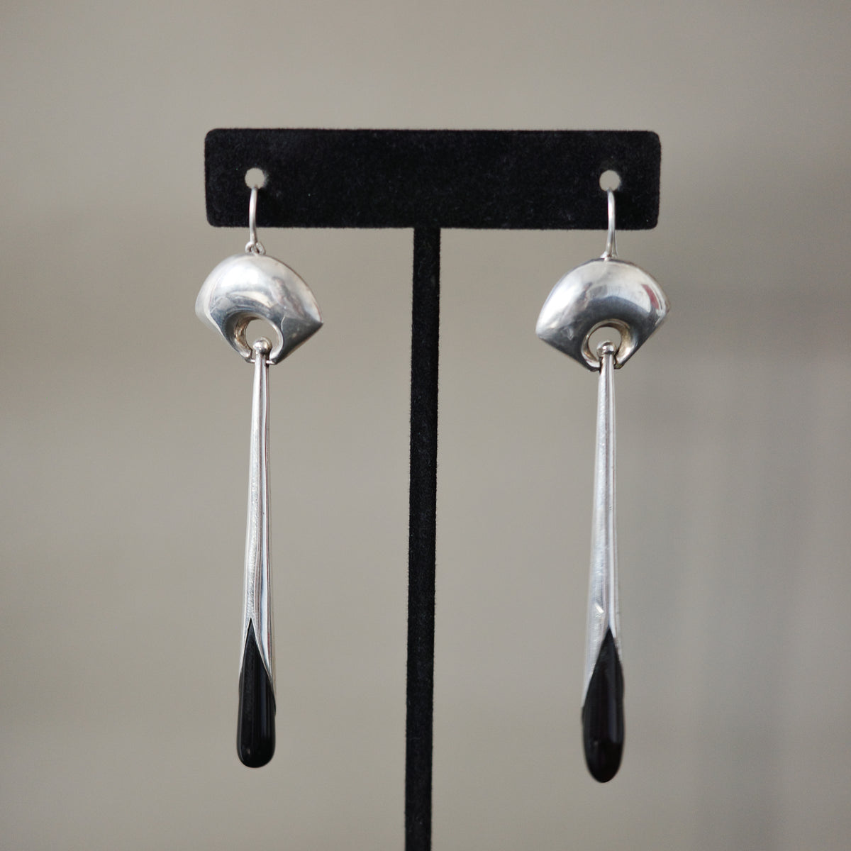 Onyx drop earrings