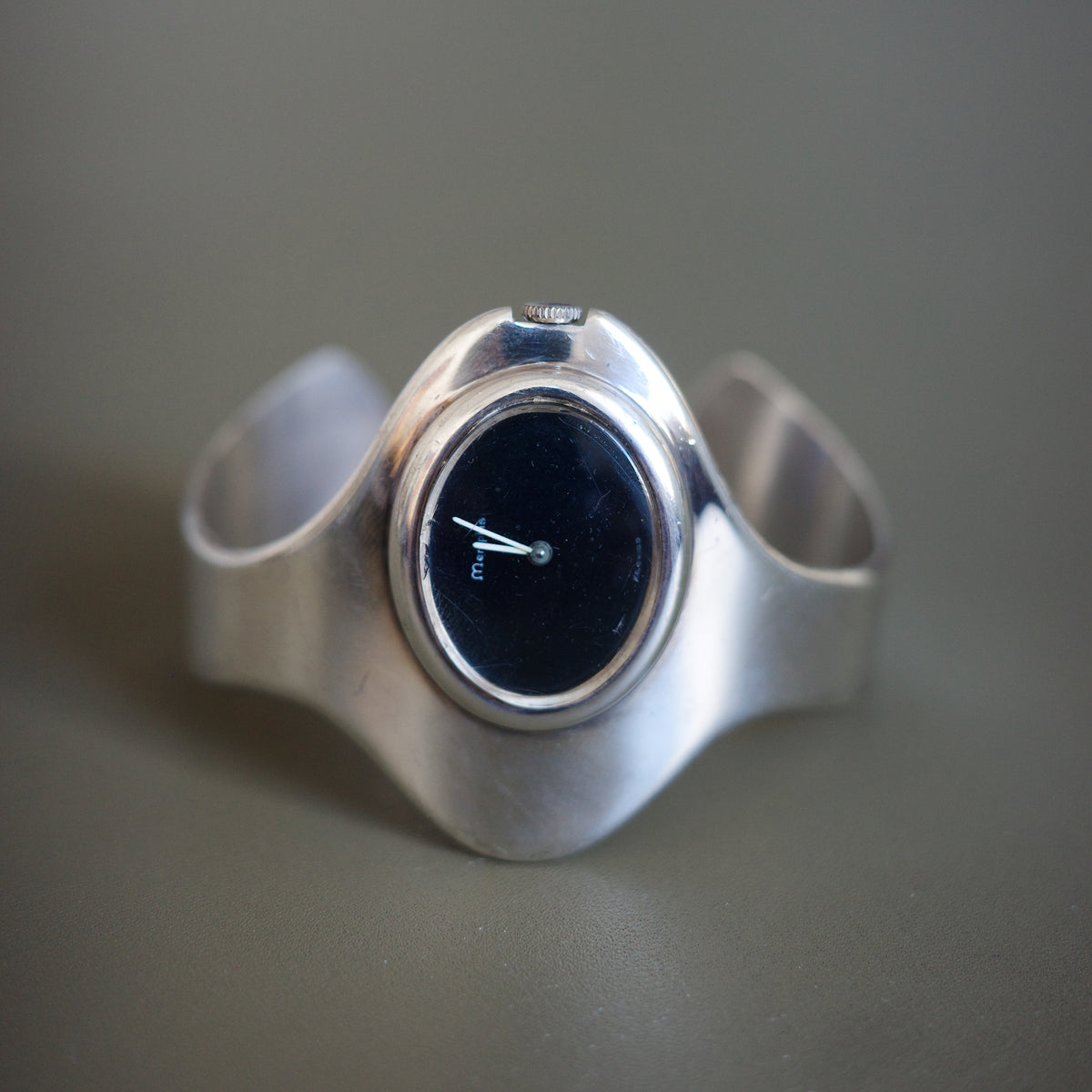 70s silver watch cuff