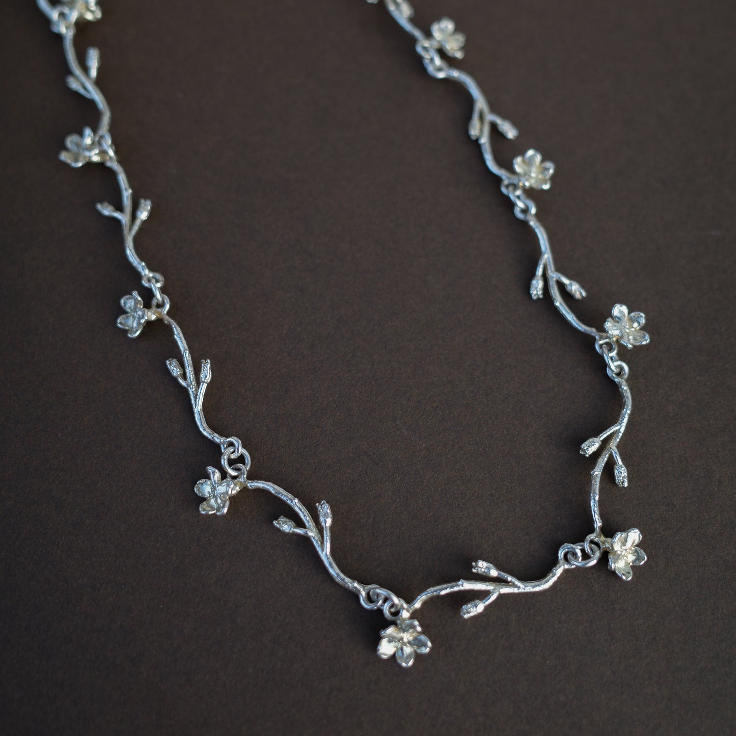 Danish studio crafted flower necklace