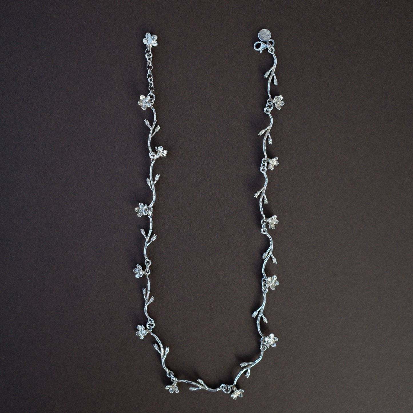 Danish studio crafted flower necklace