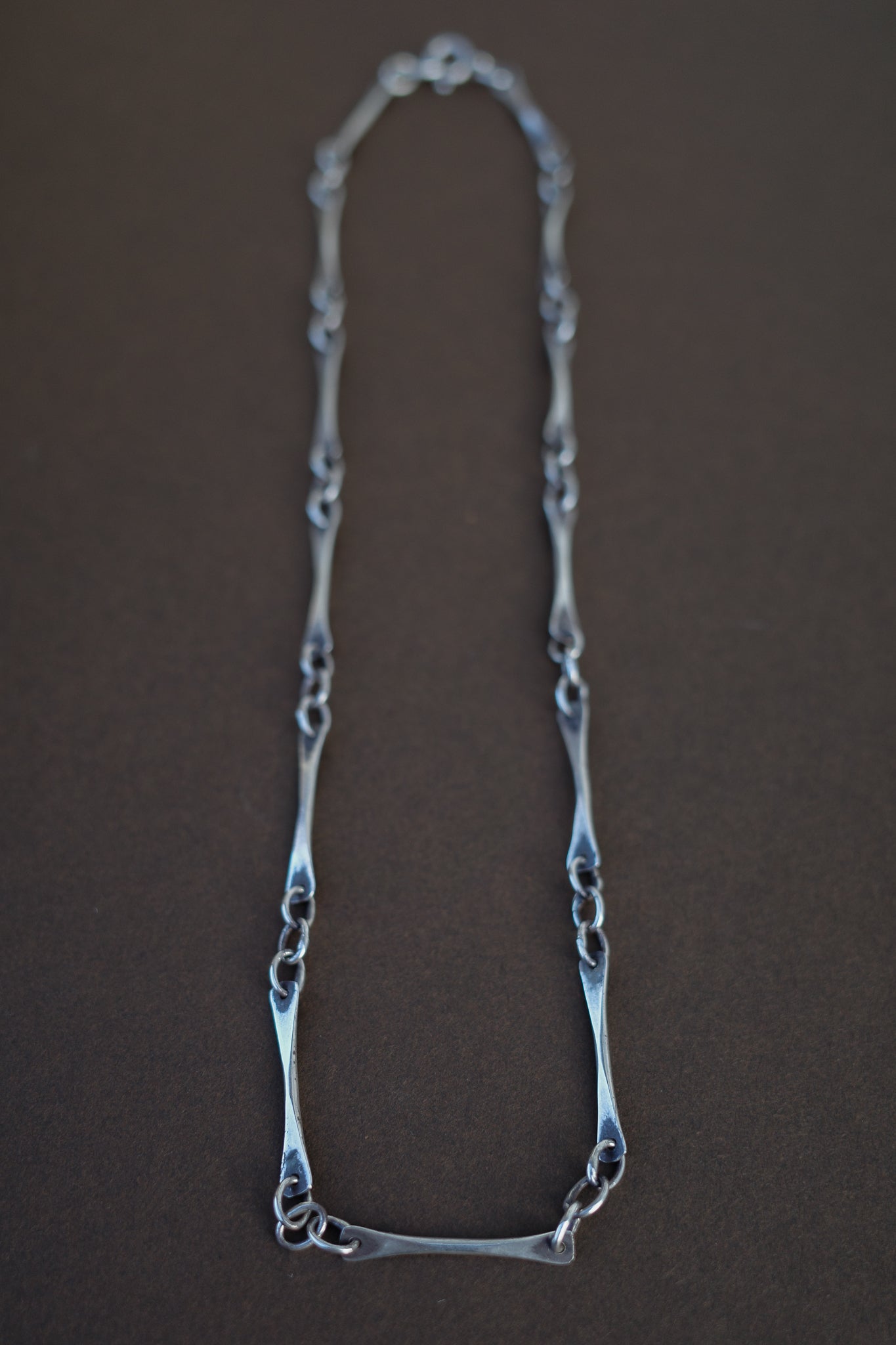 Sterling bone link necklace