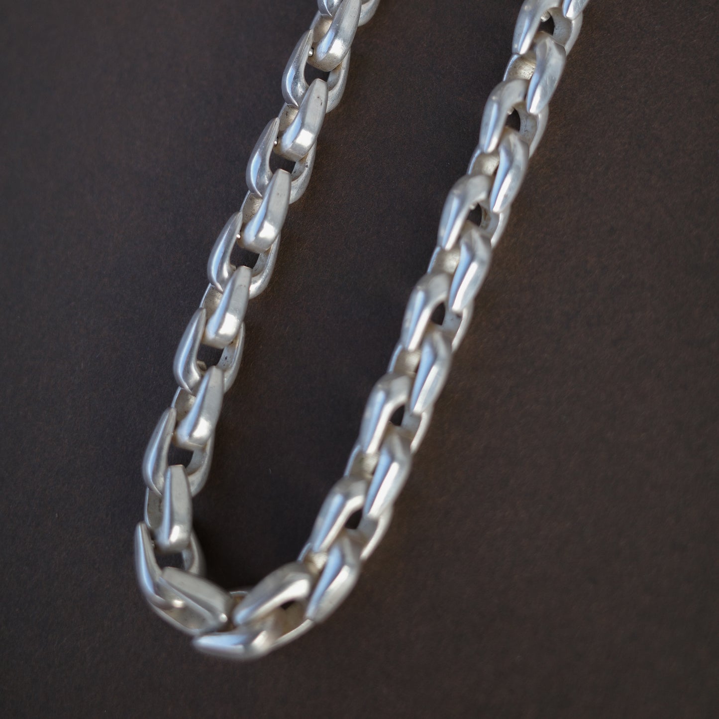 Heavy abstract link necklace