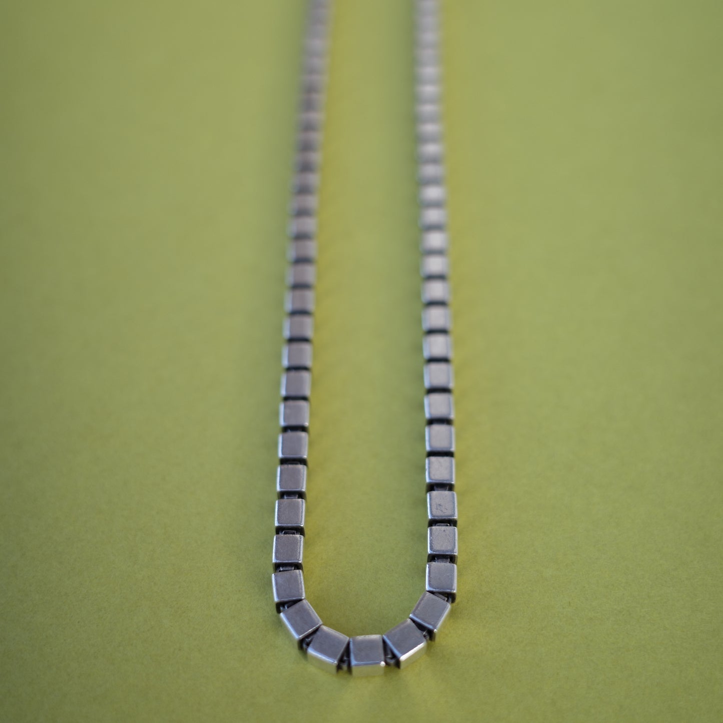 Rare cube link chain necklace