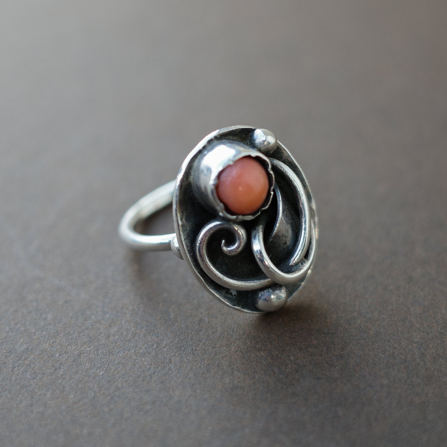 1920s coral ring