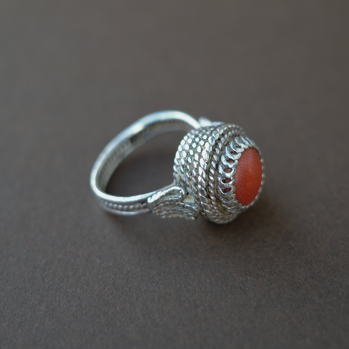Coral Surinamese pinky ring