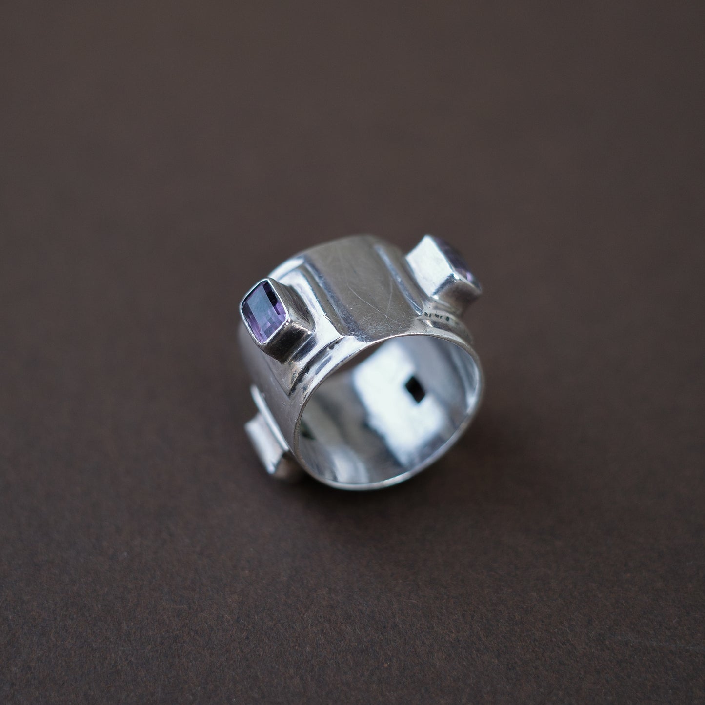 Square amethyst ring