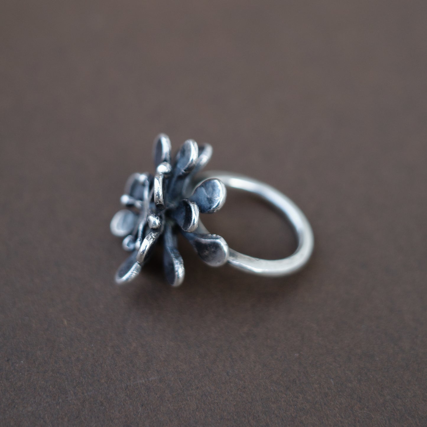 Sculptural flower ring