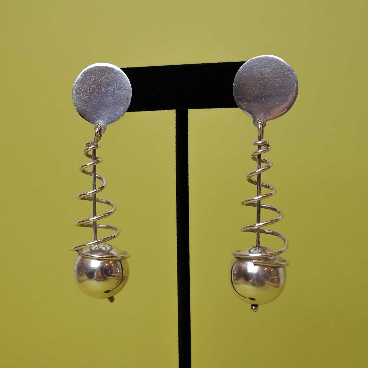 Mid-century Taxco spiral earrings