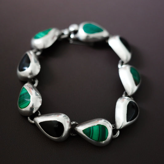 Mexican Onyx & Malachite Bracelet