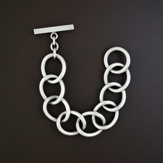 Huge handcrafted Curb Link Bracelet