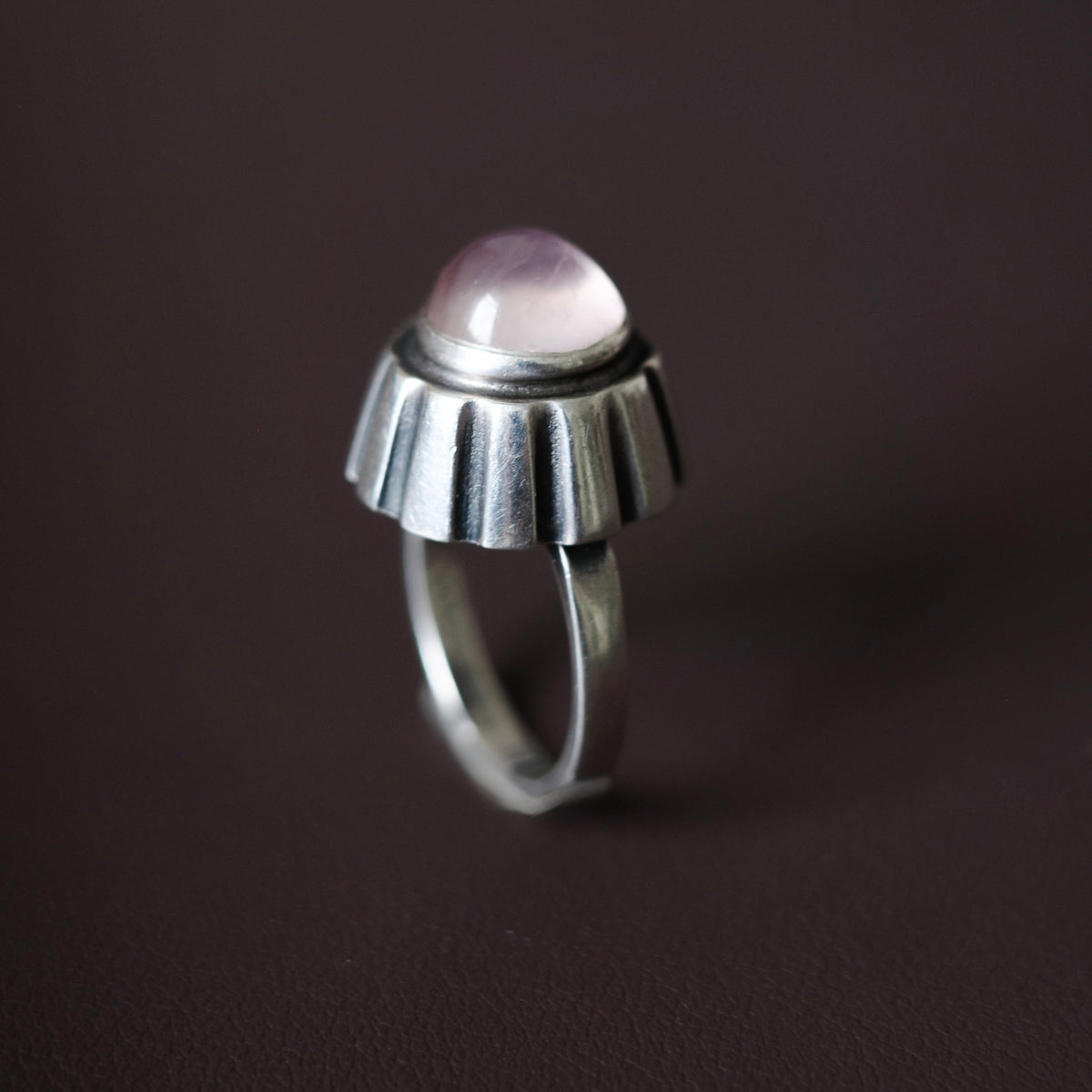 Rose Quartz pinky ring