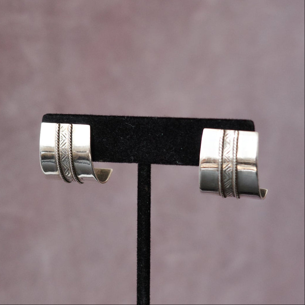Curved pannel earrings