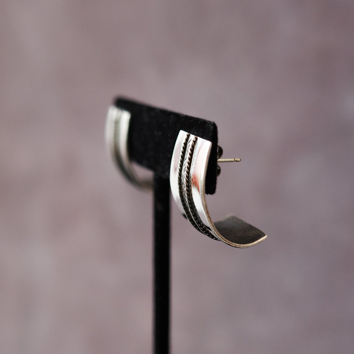 Curved pannel earrings