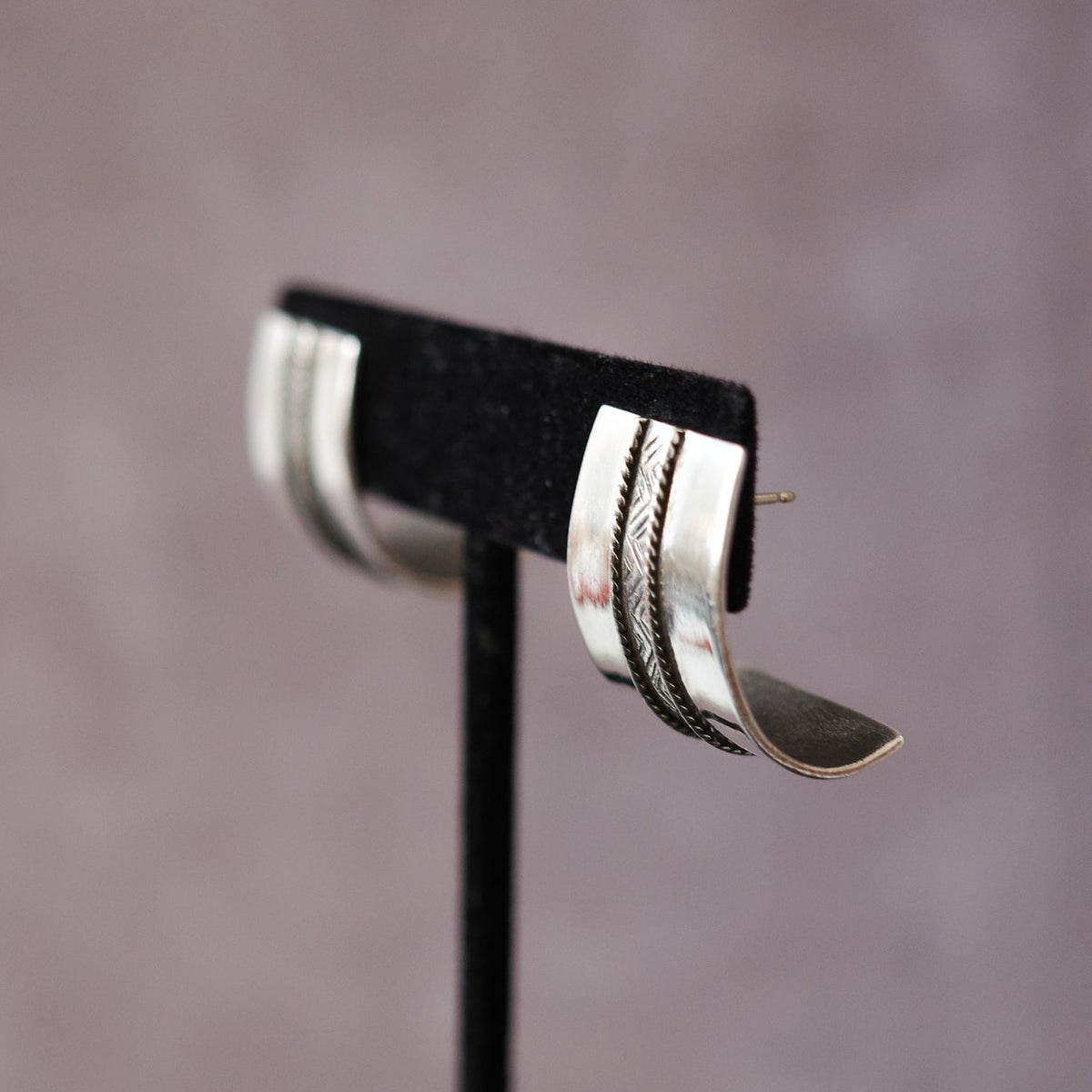 Curved pannel earrings