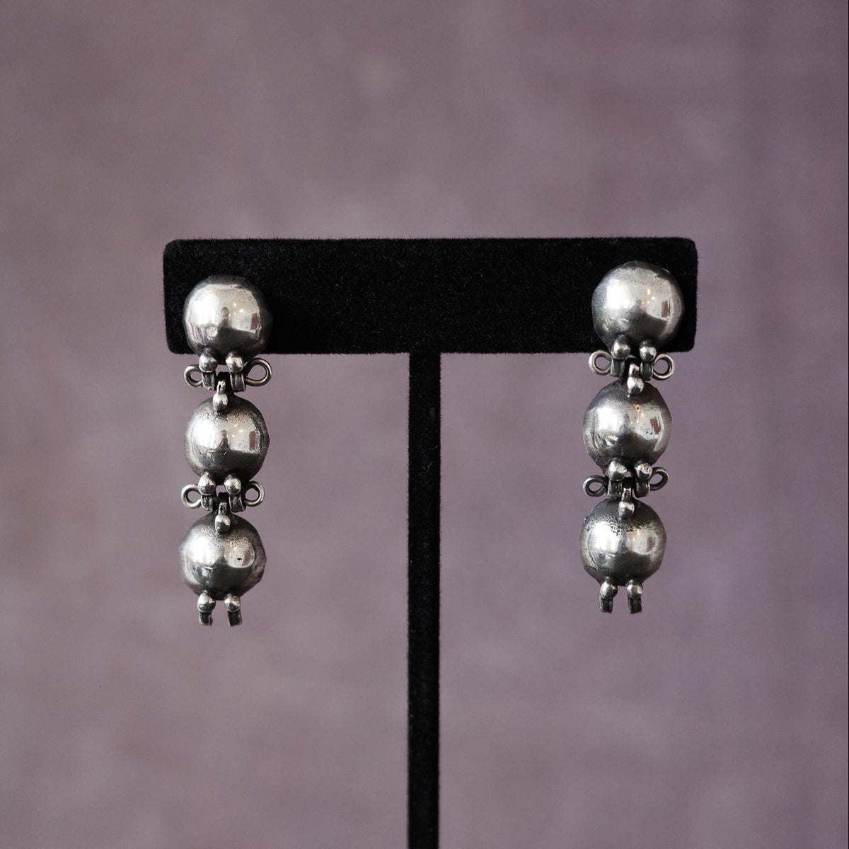 Studio-crafted grape earrings