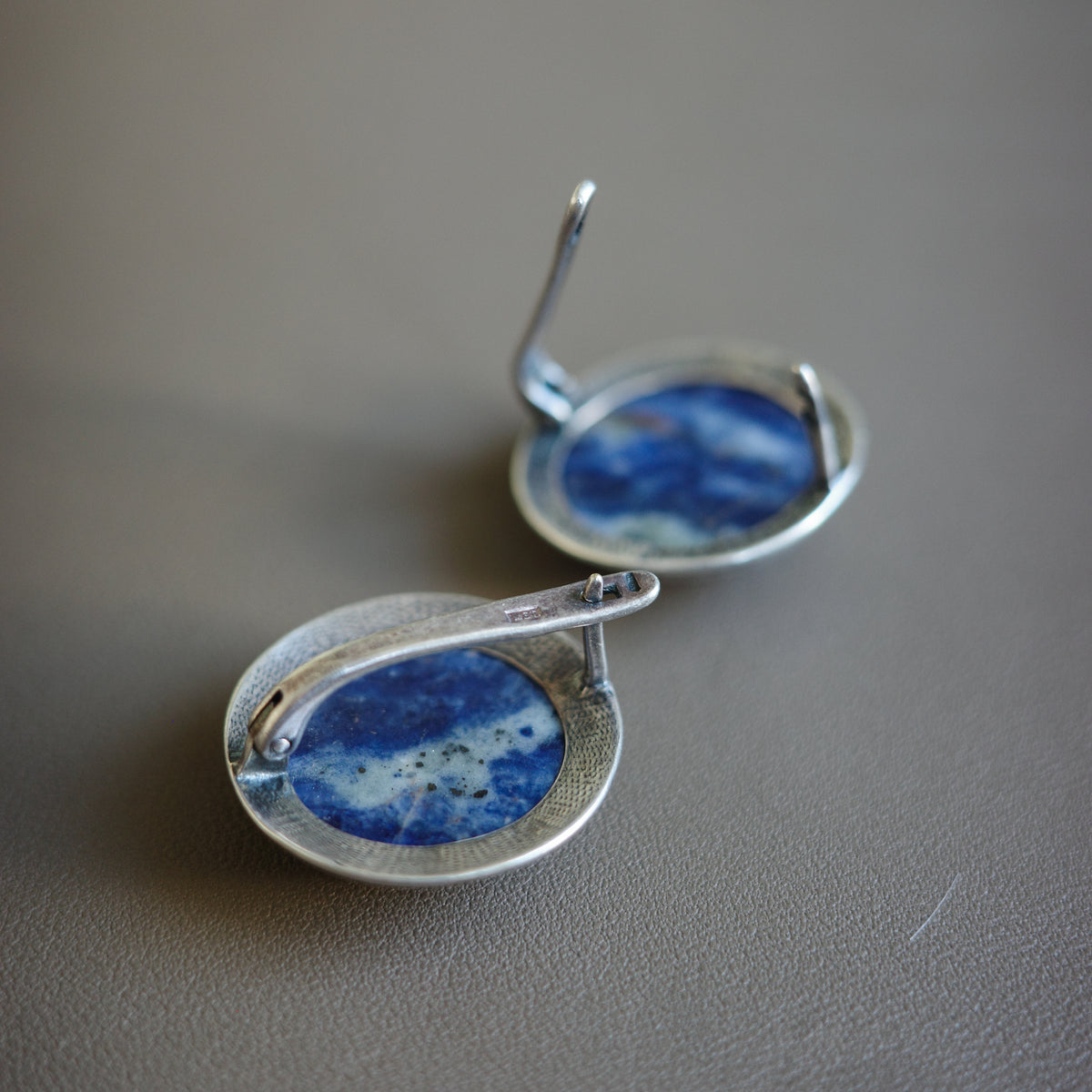 Lapis Cabochon Studs