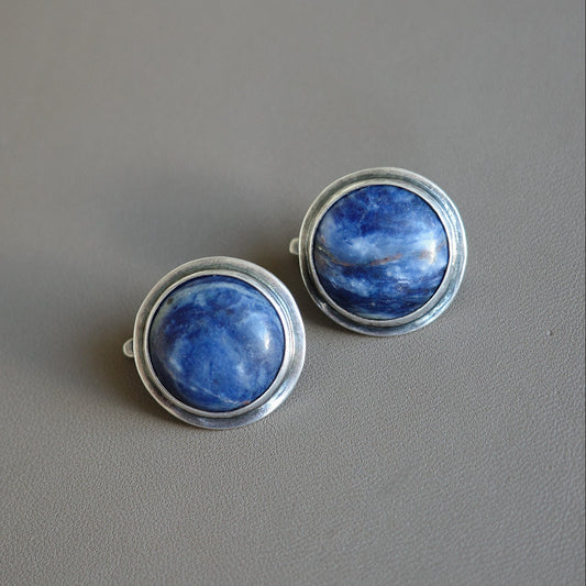 Lapis Cabochon Studs