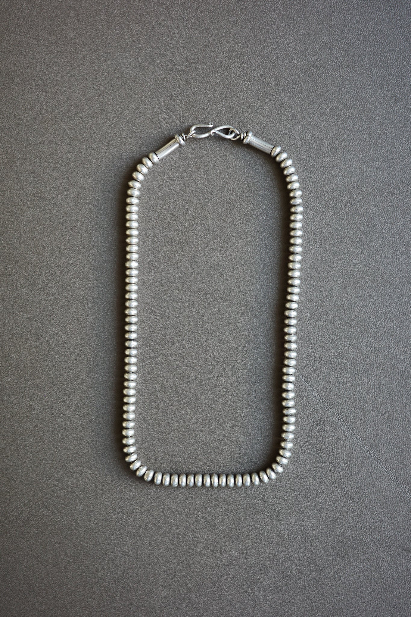 Solid silver bead necklace