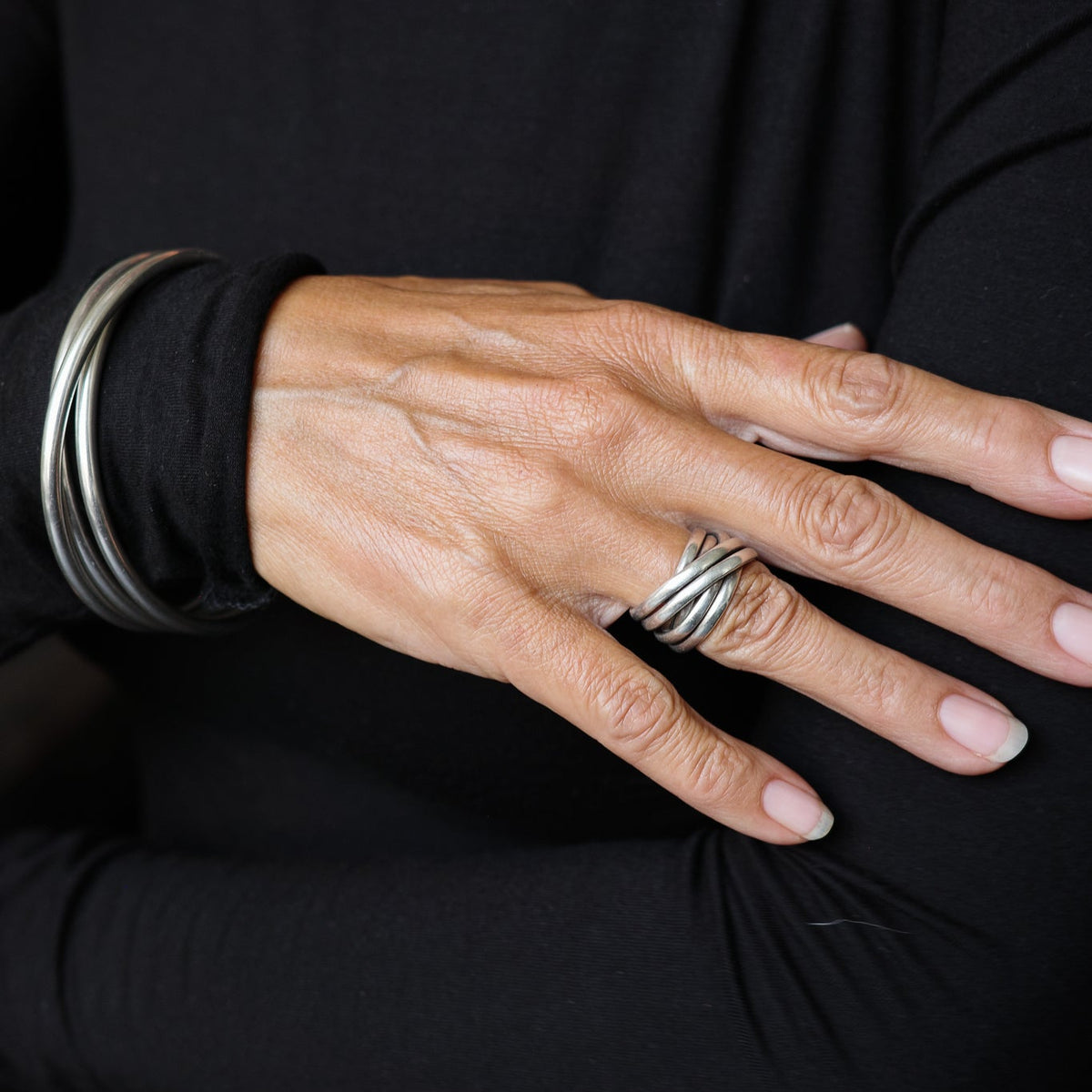 Solid sterling wire ring