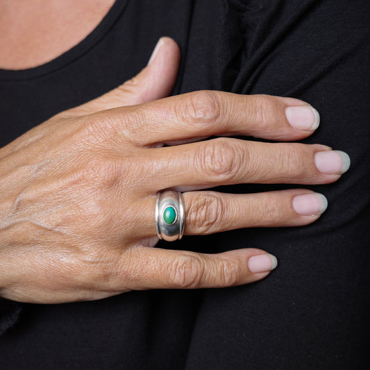 Malachite timeless band ring