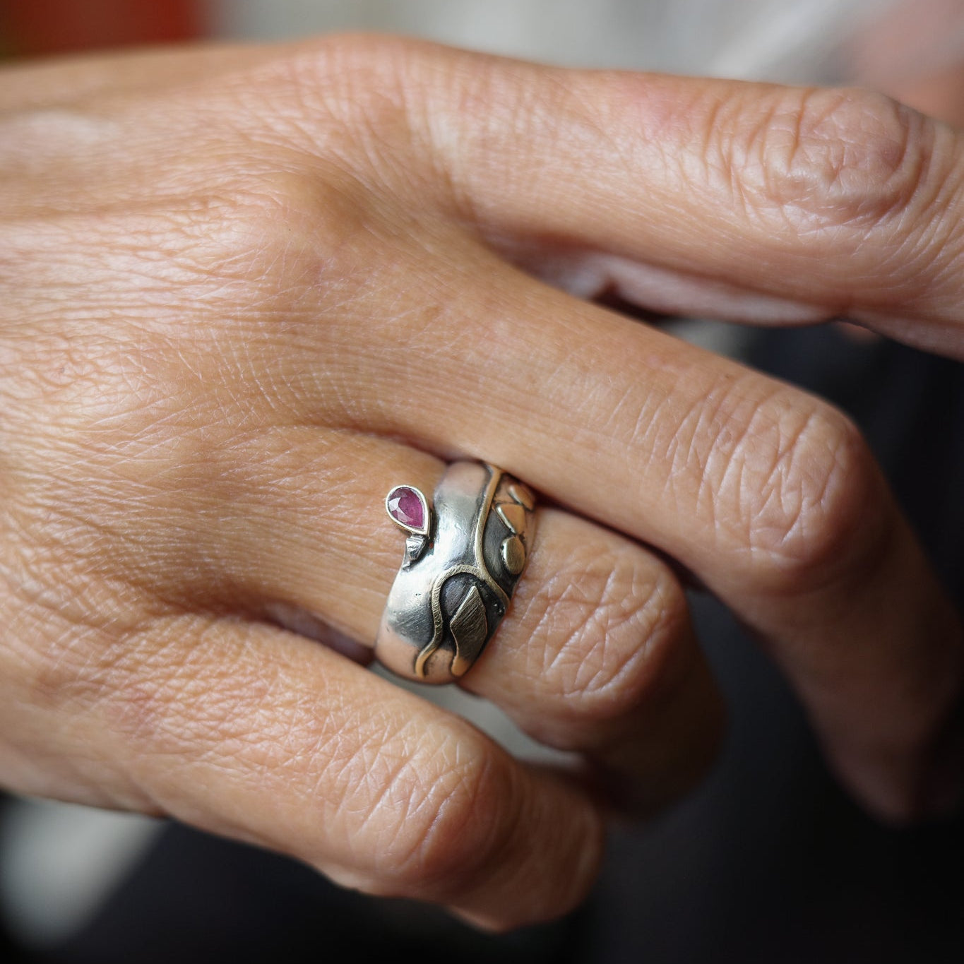 Art Nouveau ruby ring