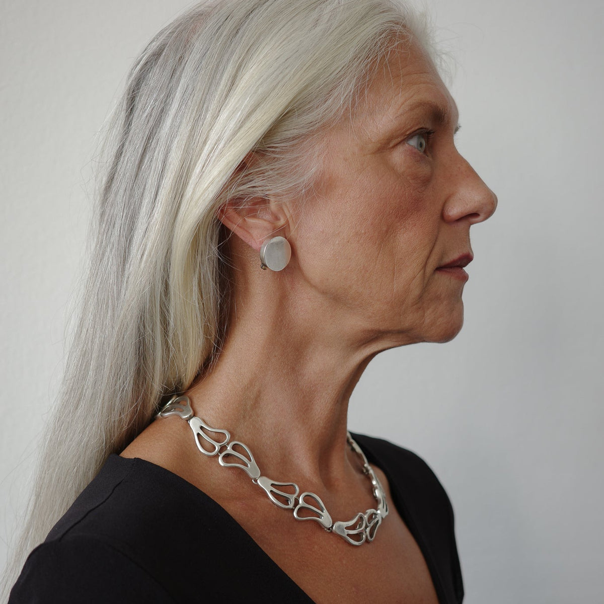 Ginkgo leaf-shape necklace, Taxco