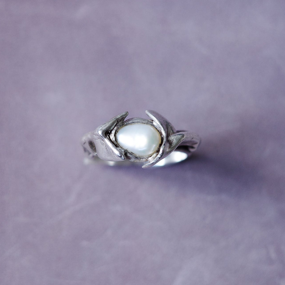 Studio-crafted pearl ring