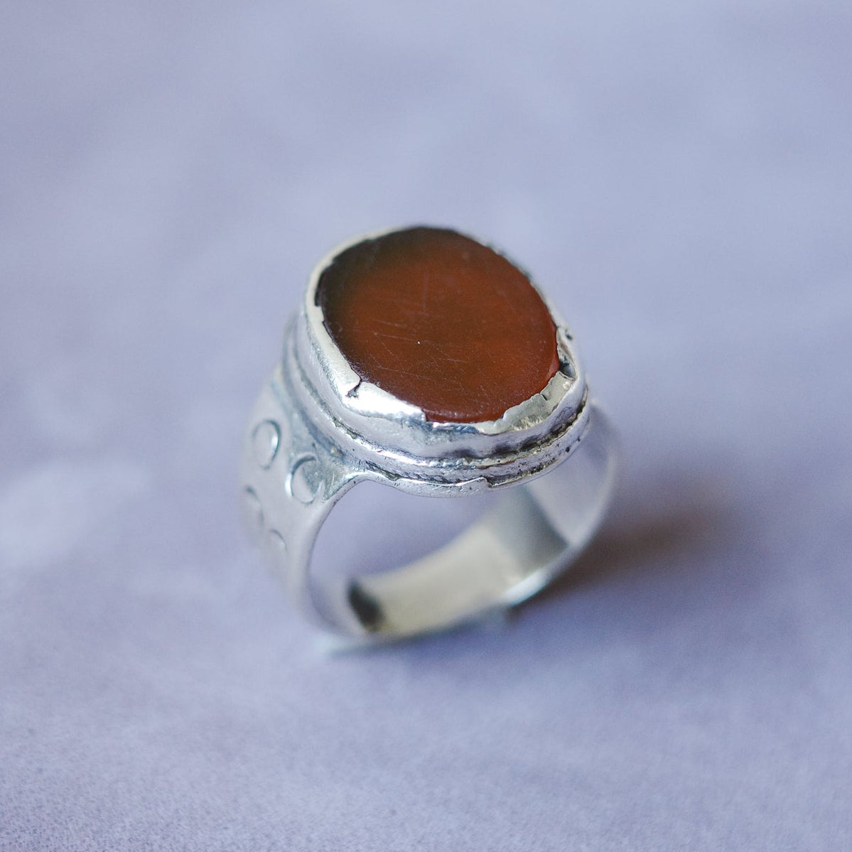 Studio-crafted Aqeeq ring